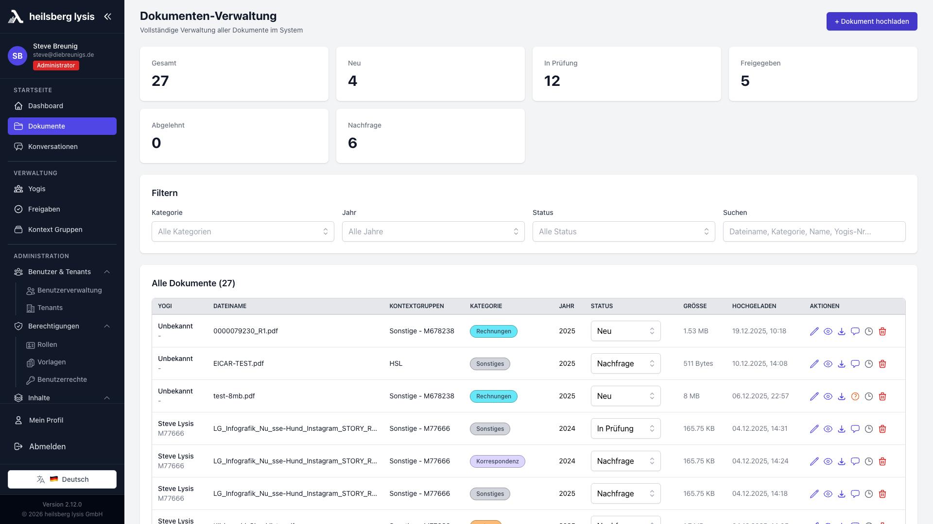 Dokumente Übersicht
